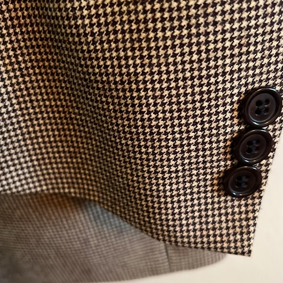 Men’s vintage double breasted jacket.  Micro houndstooth wool - Picture 3 of 8